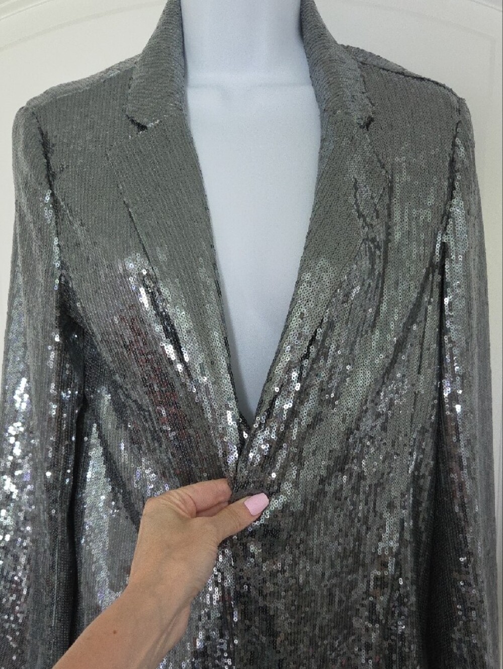 a new day Silver Sequin Blazer Jacket